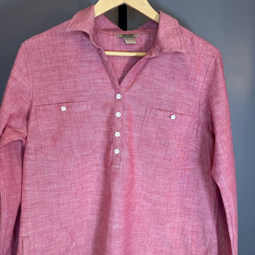 Duluth Trading Co Red Cotton Pullover Tunic Shirt‎ Women’s L